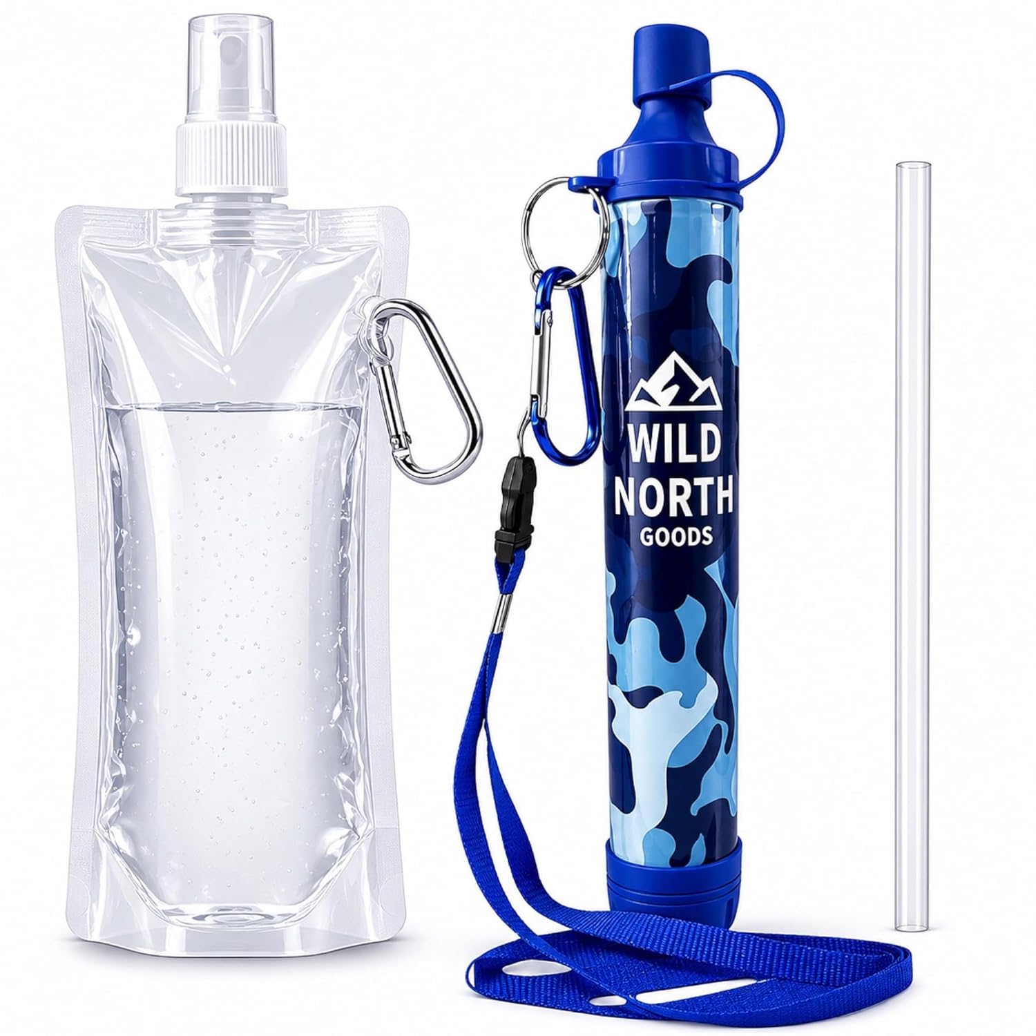 Personal Water Filter Straw - Portable Water Purification Complete Kit