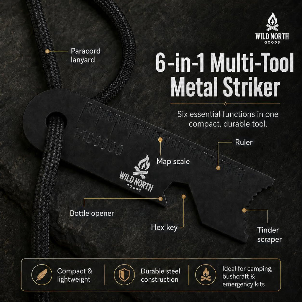Fire Starter Kit - Ferro Rod, Striker, Tinder Rope, Bellow & Bag