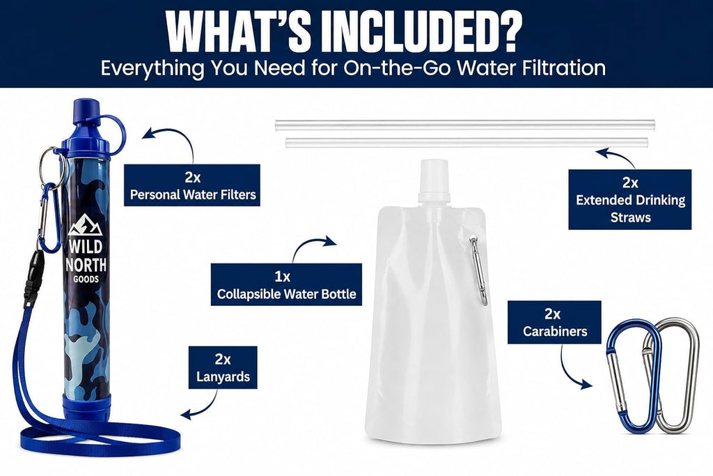 2 Pack Portable Water Filter Straws